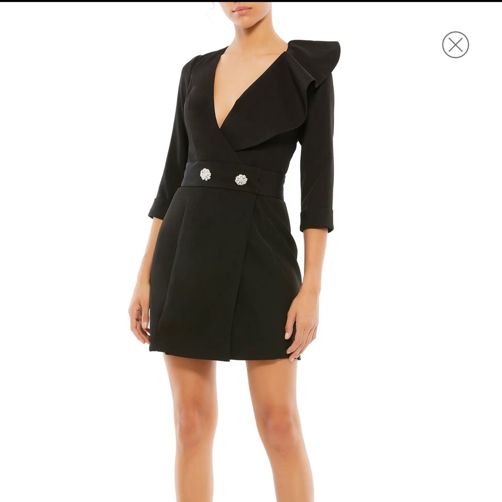 MAC DUGGAL Ruffle Detail Cocktail Minidress